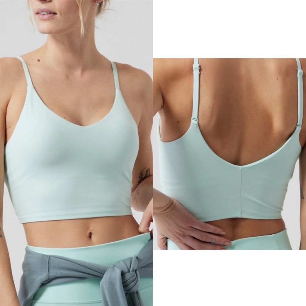 Athleta Elation V-Neck Paradisio Blue Light Impact Adjustable Straps Size 1X